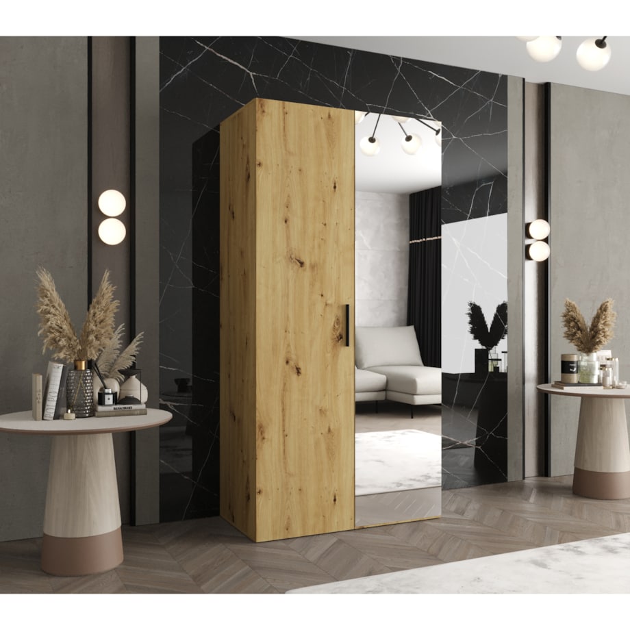 Szafa uchylna otwierana BARI 2 100 wys. 202 cm Artisan + u. Czarny