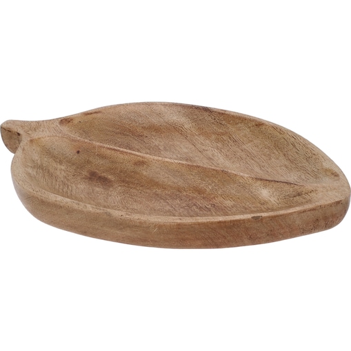 Deska do serwowania w kształcie liścia, drewno mango, 27 x 17 cm