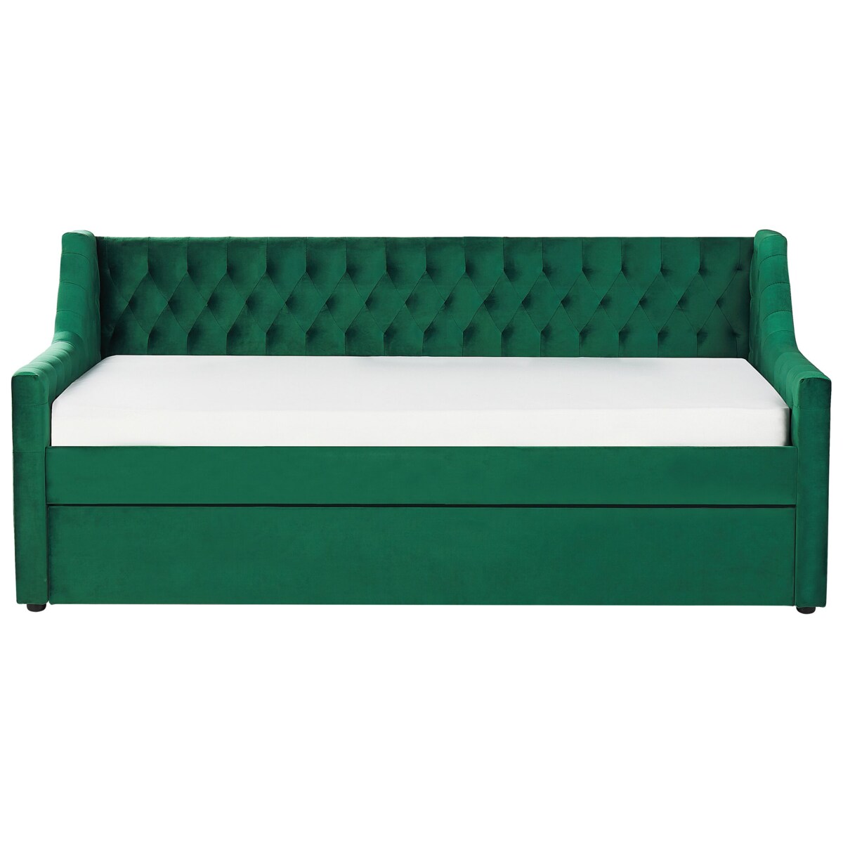 Łóżko wysuwane welurowe 90 x 200 cm zielone MONTARGIS