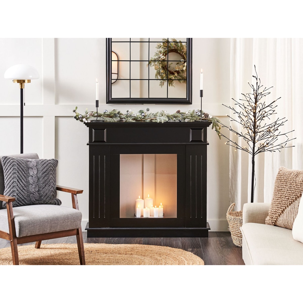 Portal kominkowy czarny TUMARE