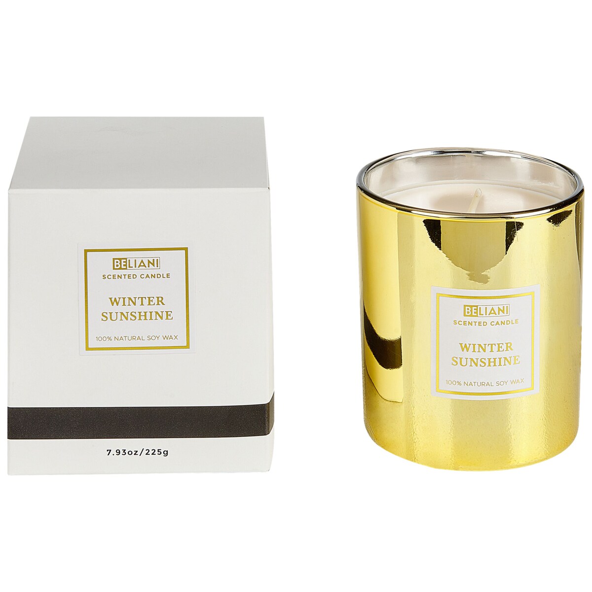 3 świece zapachowe sojowe szarlotka/ jaśmin/ zimowe słońce METALLIC GLAMOUR