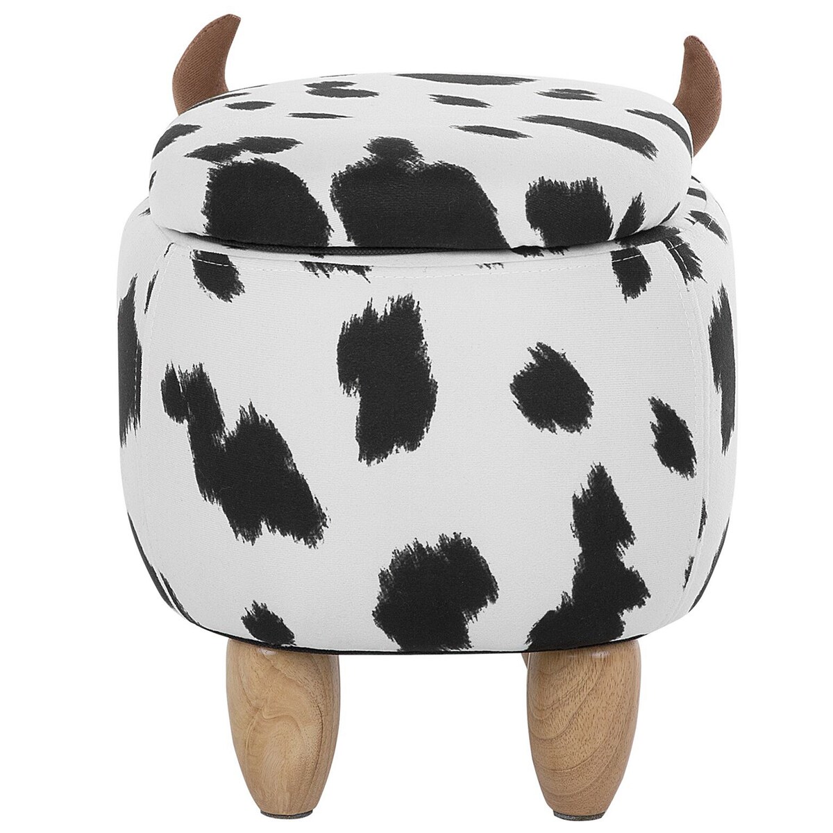 Pufa zwierzak ze schowkiem COW Biały Krowa