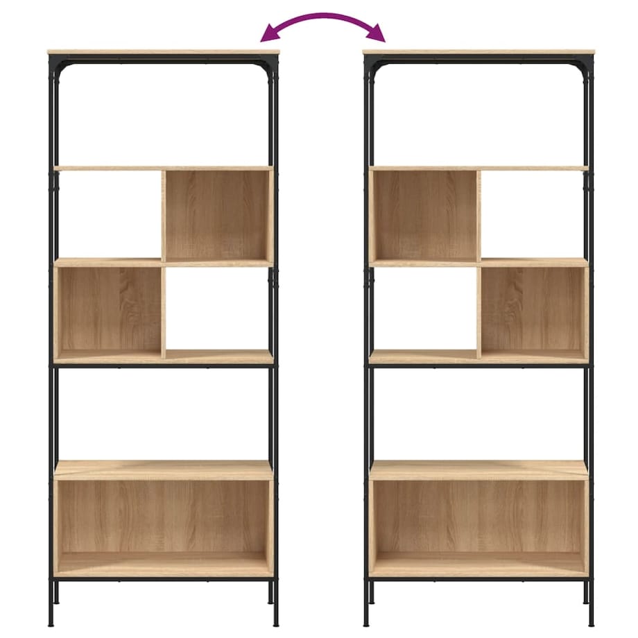 vidaXL 5-poziomowy regał na książki, dąb sonoma, 76x33x188,5 cm