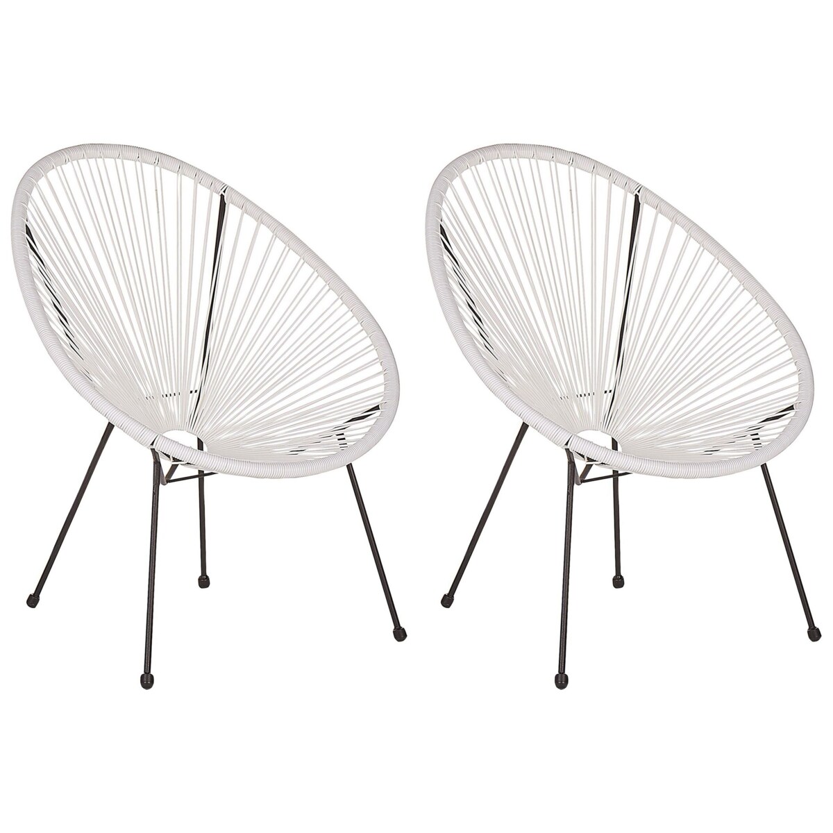 Zestaw 2 krzeseł z technorattanu biały ACAPULCO II