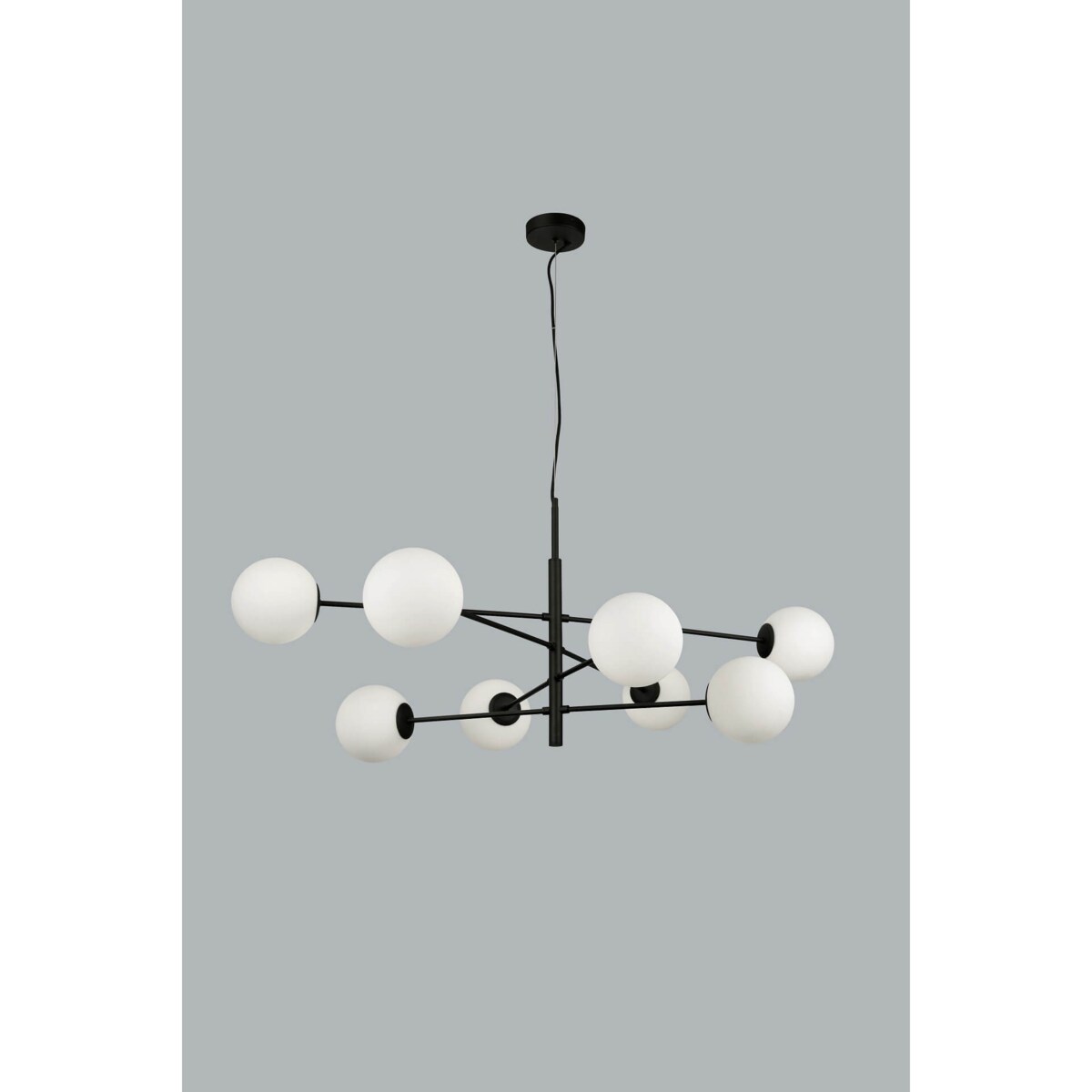 Wisząca lampa loftowa Oviedo do holu molekuły czarna biała