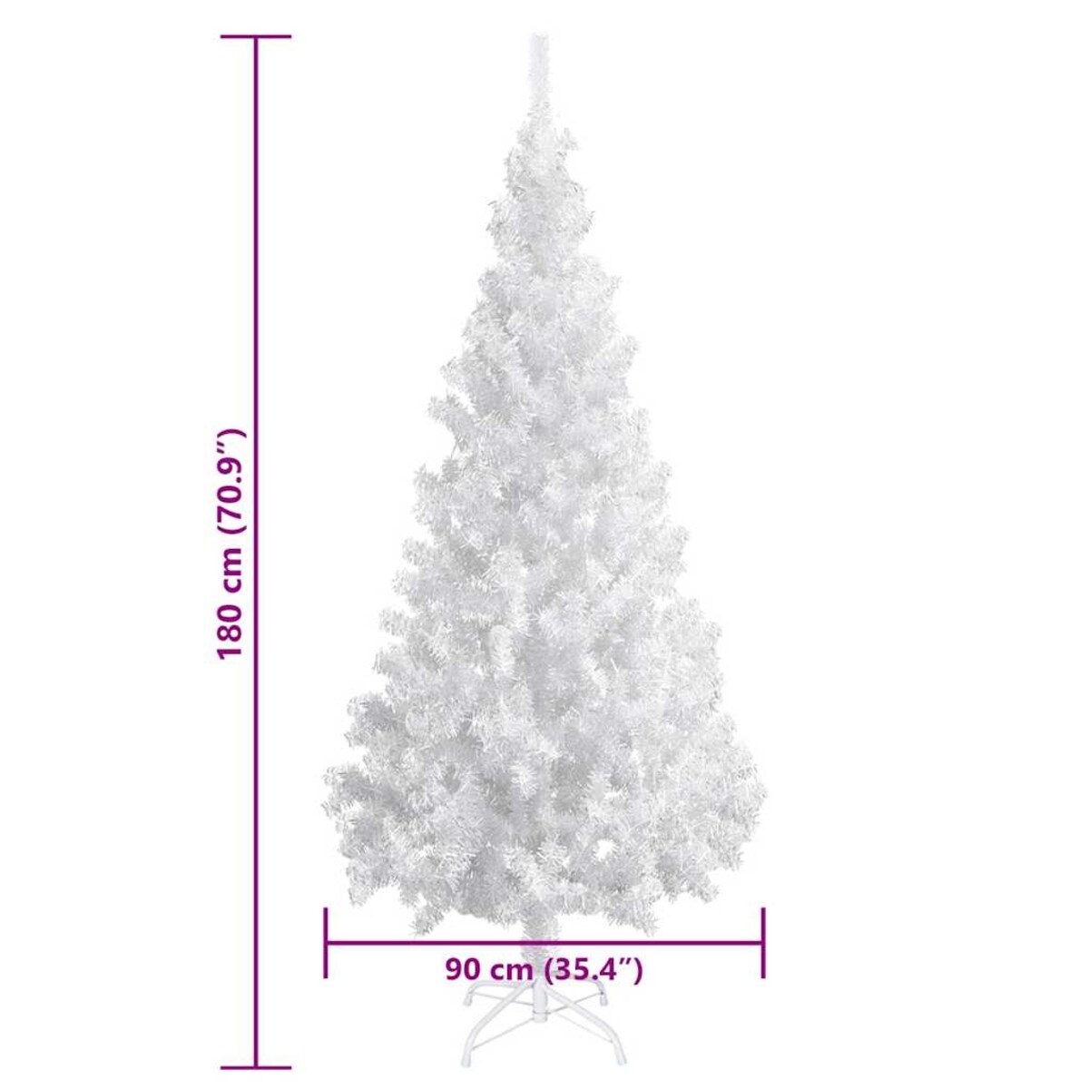 vidaXL Sztuczna choinka z lampkami i bombkami, 180 cm, 620 gałązek