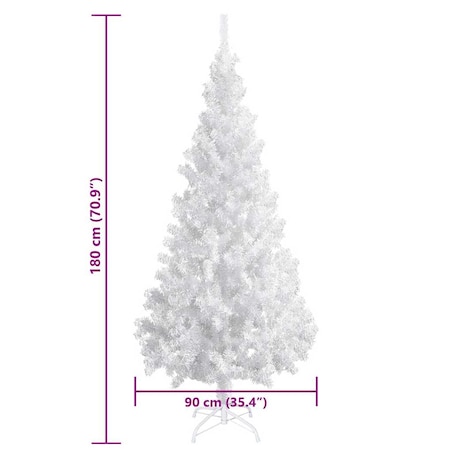 vidaXL Sztuczna choinka z lampkami i bombkami, 180 cm, 620 gałązek