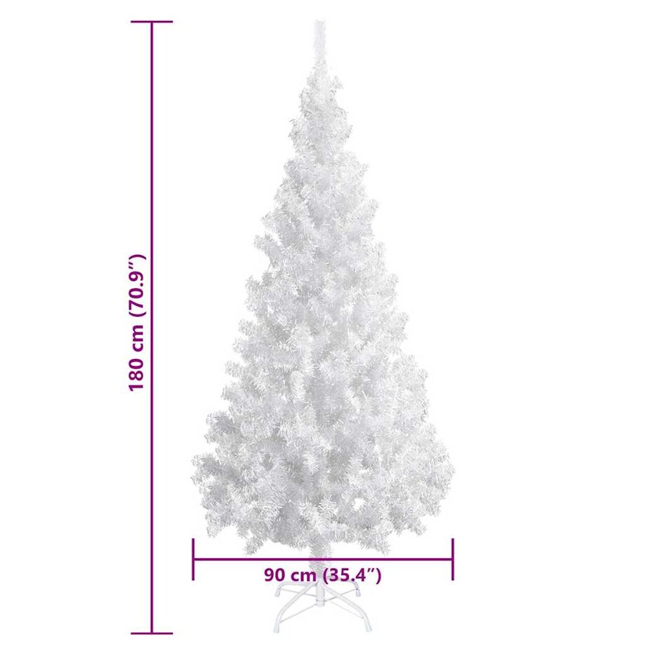vidaXL Sztuczna choinka z lampkami i bombkami, 180 cm, 620 gałązek