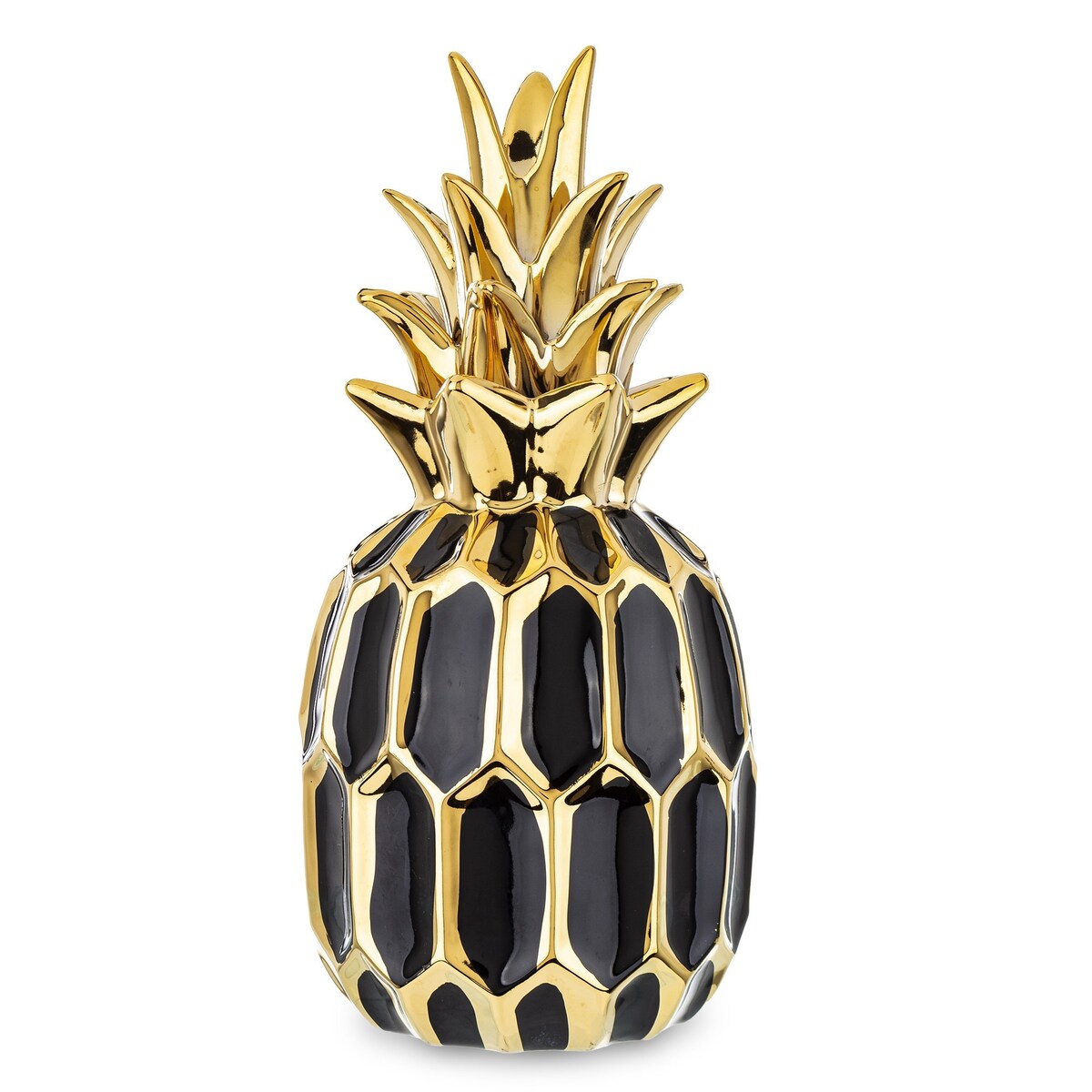 Ananas ceramiczny 31x14 cm PINE czarno-złoty