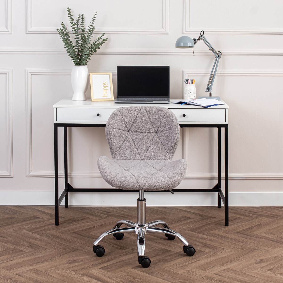 Fotel do biura obrotowy nowoczesny szary