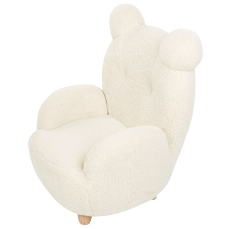 Fotel dziecięcy miś boucle biały MELBU
