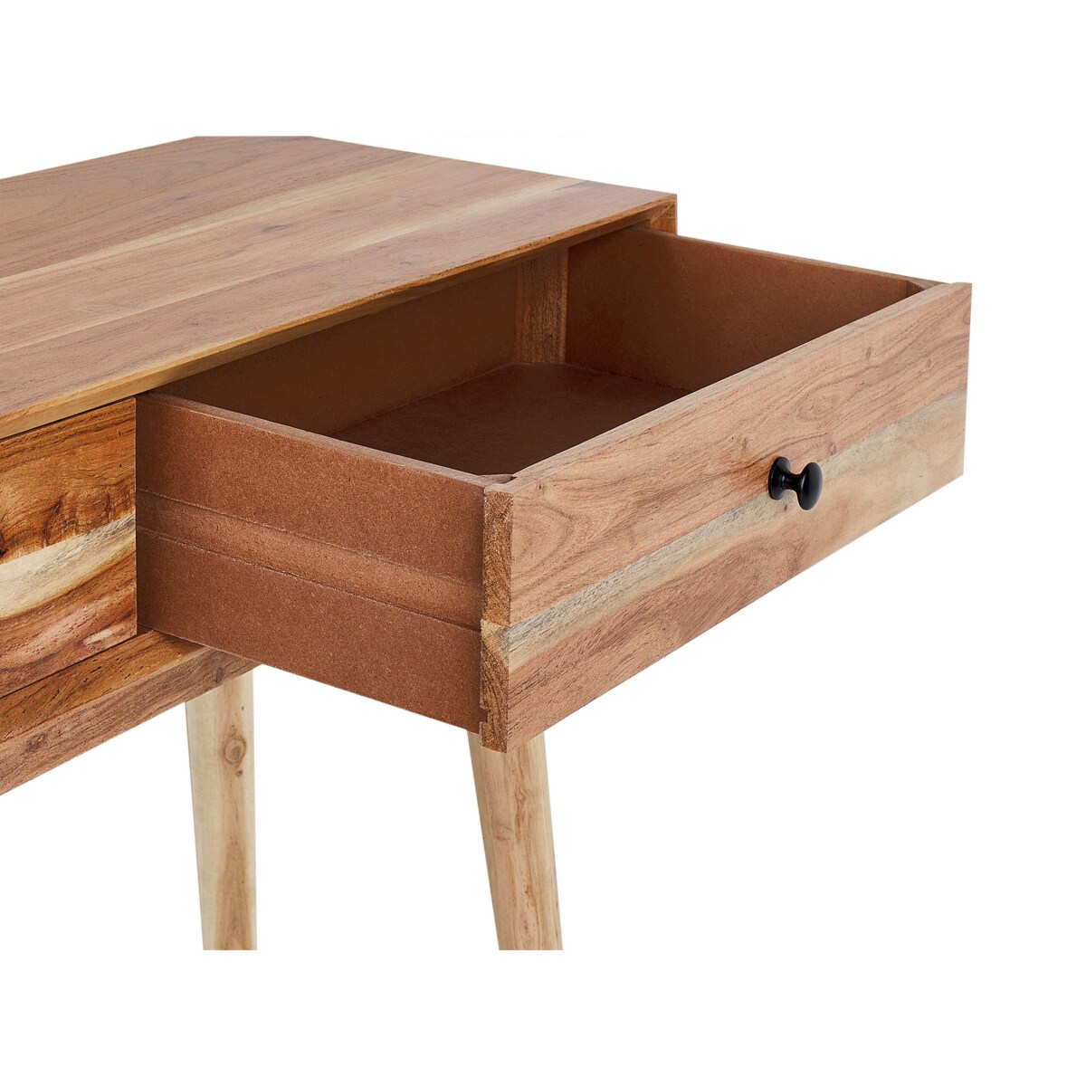 Konsola 2 szuflady z drewna akacjowego jasna FULTON