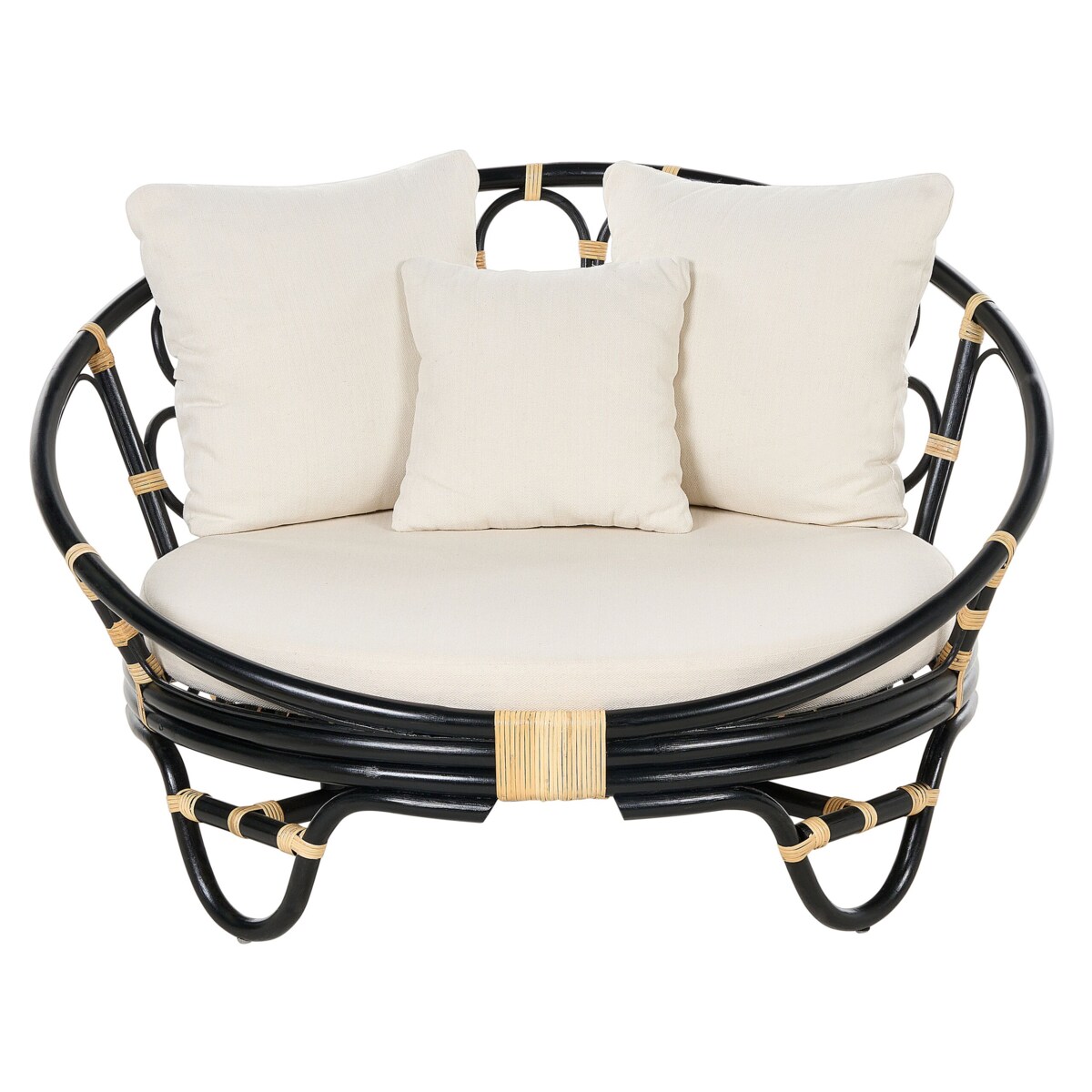 Zestaw 2 koszy ogrodowych rattanowy czarny ROSSANO