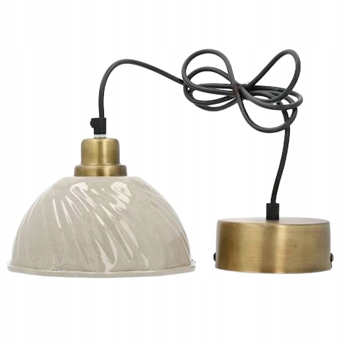 LAMPA SUFITOWA WISZĄCA NAD STÓŁ 20cm BEŻOWA LOFT METALOWA DO SALONU JADALNI