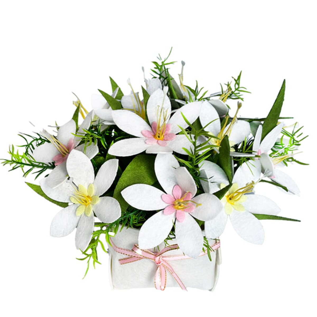 Kwiaty w koszyku DIY - Orchidee białe