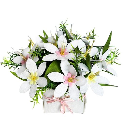 Kwiaty w koszyku DIY - Orchidee białe