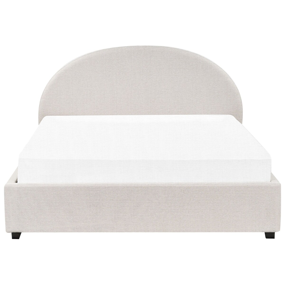 Łóżko z pojemnikiem tapicerowane 160 x 200 cm złamana biel VAUCLUSE