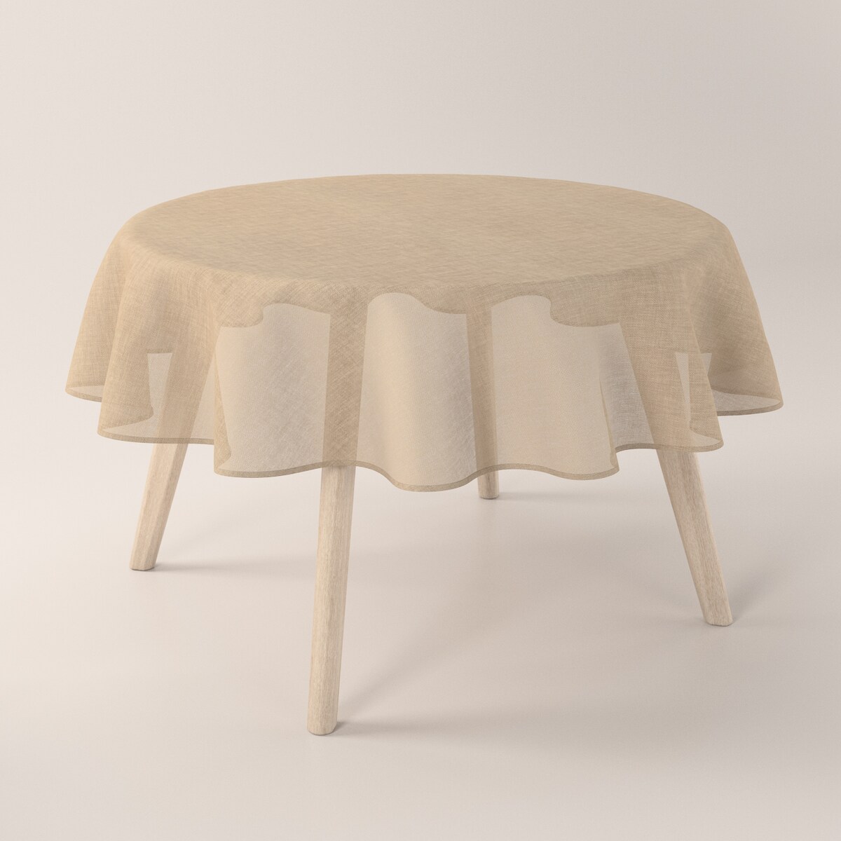 Obrus okrągły 130 x 130 cm beżowy