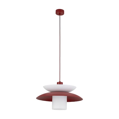Lampa Wisząca Tk Lighting Verado Burgundowa Biała Metalowa Z Kloszem
