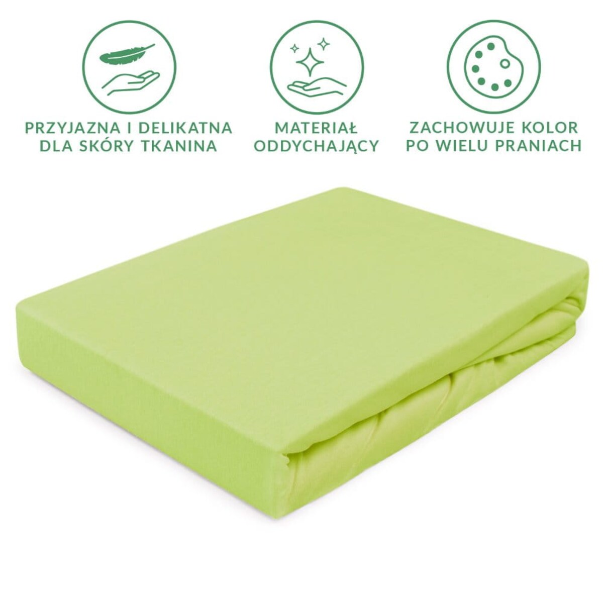 Prześcieradło jersey z gumką 200x220 kolor Limonka