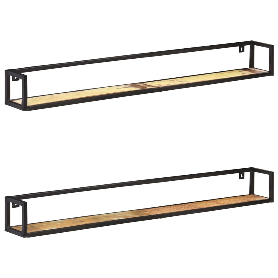 vidaXL Półki ścienne, 2 szt., 160 cm, lite drewno z odzysku