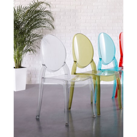 Zestaw 4 krzeseł do jadalni MERTON Przezroczysty