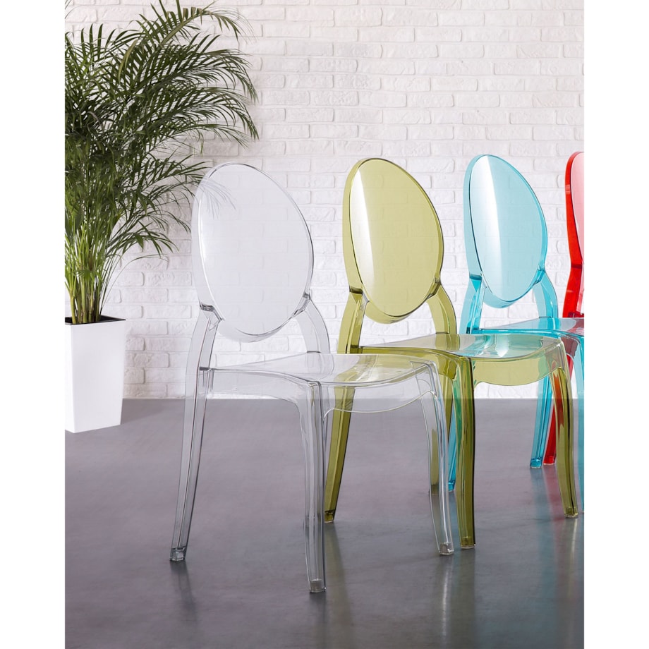 Zestaw 4 krzeseł do jadalni MERTON Przezroczysty