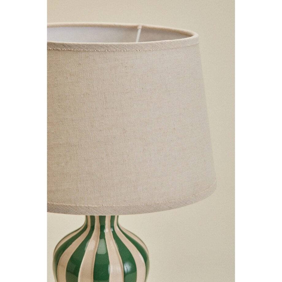 Lampa stołowa Jolira ceramiczno-lniana 40 cm