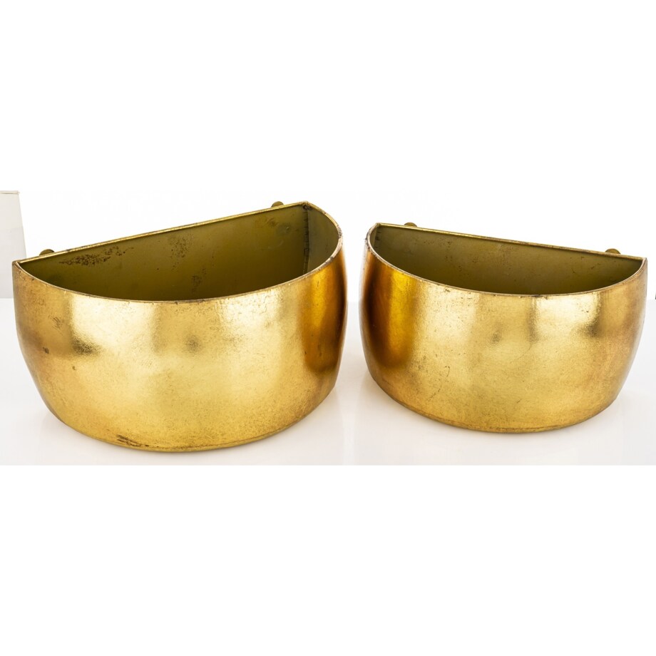 Osłonka metalowa 2 szt. 14x27x18 i 14x27x16 cm do mocowania na ścianie złota