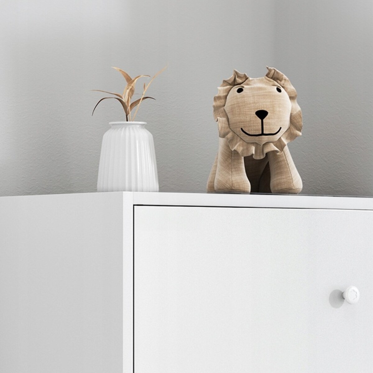 Biały regał komoda 102 cm 4 półki drewniany styl skandynawski