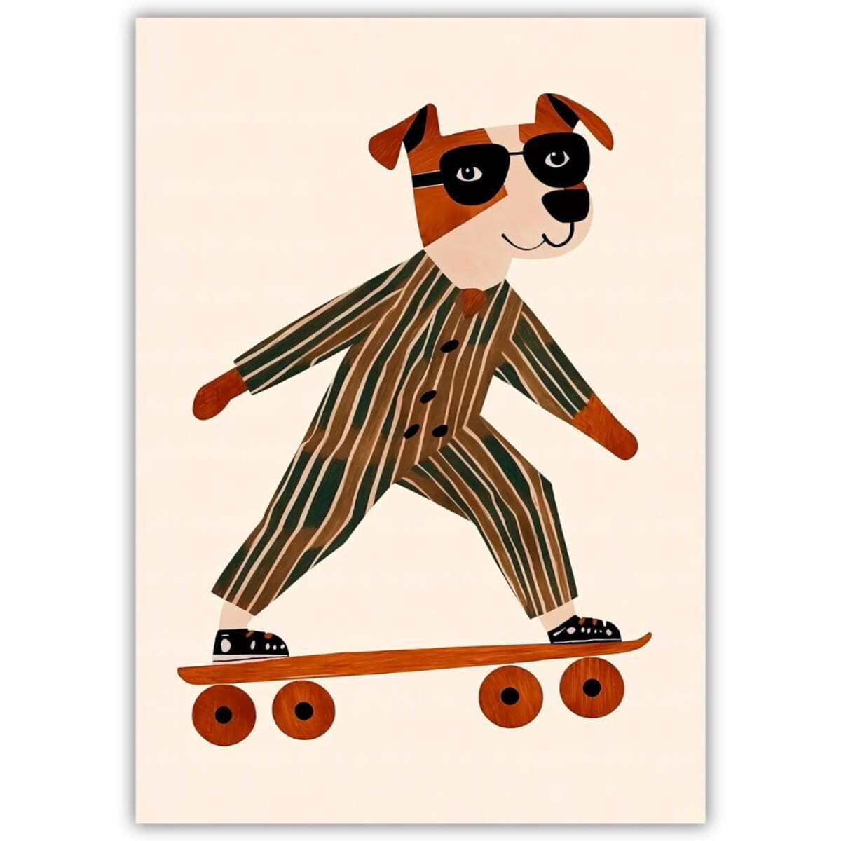 plakat pies na deskorolce 70x100