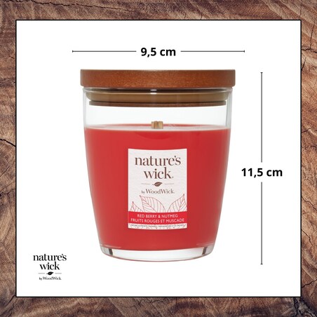 Natures Wick świeca średnia REDBERRY & NUTMEG