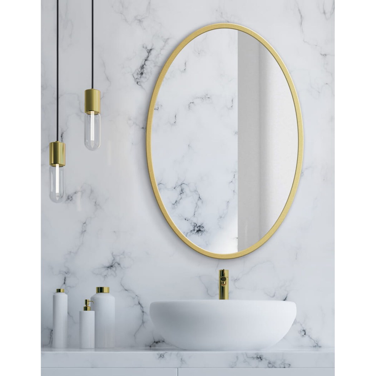 Lustro 80 Cm Złota Rama