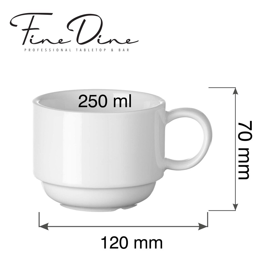 Filiżanka sztaplowalna cappuccino Pure Bianco, 250ml
