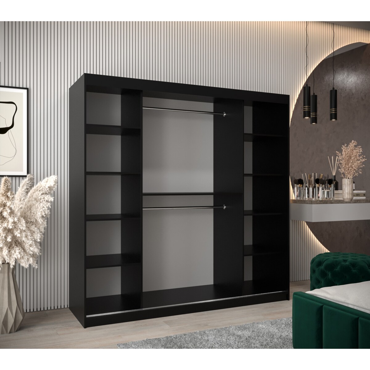Szafa przesuwna Garderoba DOME 2 200 czarny