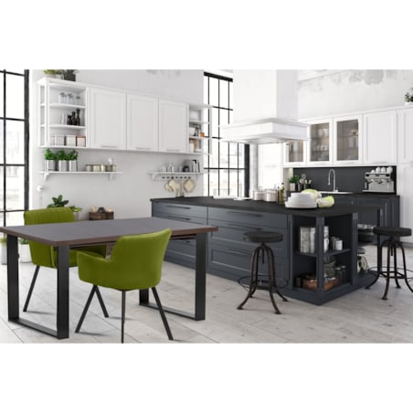 KONSIMO CETO Rozkładany stół w industrialnym stylu matowy ciemnobrązowy