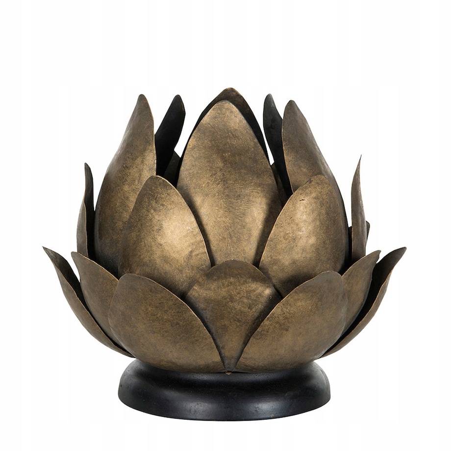 ŚWIECZNIK KWIAT tealight ZŁOTY metalowy