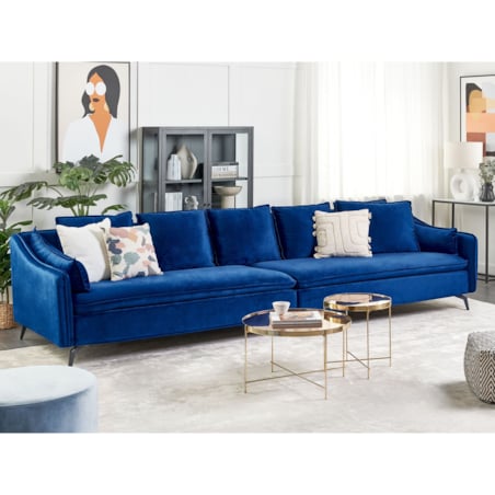 Sofa welurowa niebieska AURE