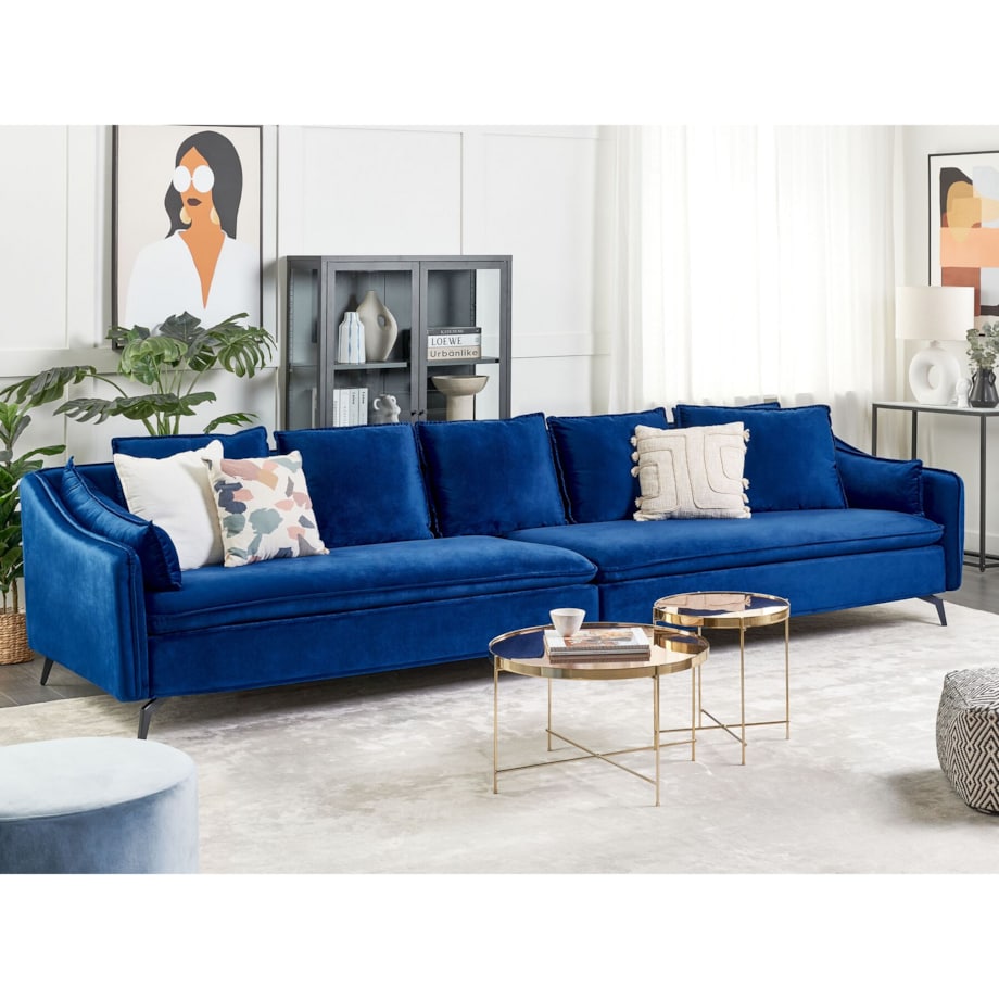 Sofa welurowa niebieska AURE