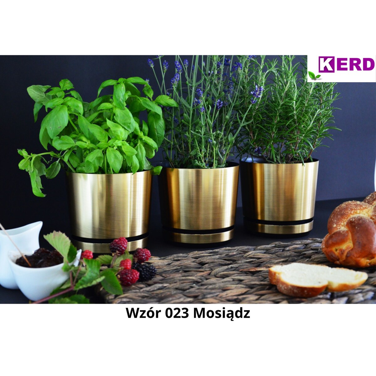 26 cm wzór MOSIĄDZ Doniczka z podstawką nowoczesna elegancka loft industrialny klasyczny połysk efekt szczotkowanego metalu