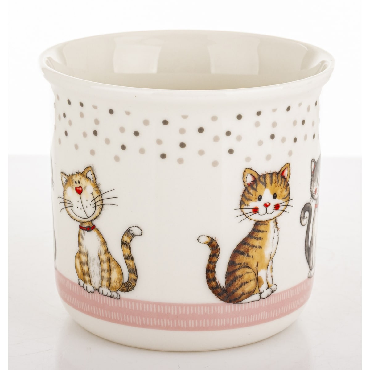 Kubek porcelanowy 400 ml 3 koty 9x13x9,5 cm GATTINI-4 nakrapiany