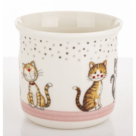 Kubek porcelanowy 400 ml 3 koty 9x13x9,5 cm GATTINI-4 nakrapiany