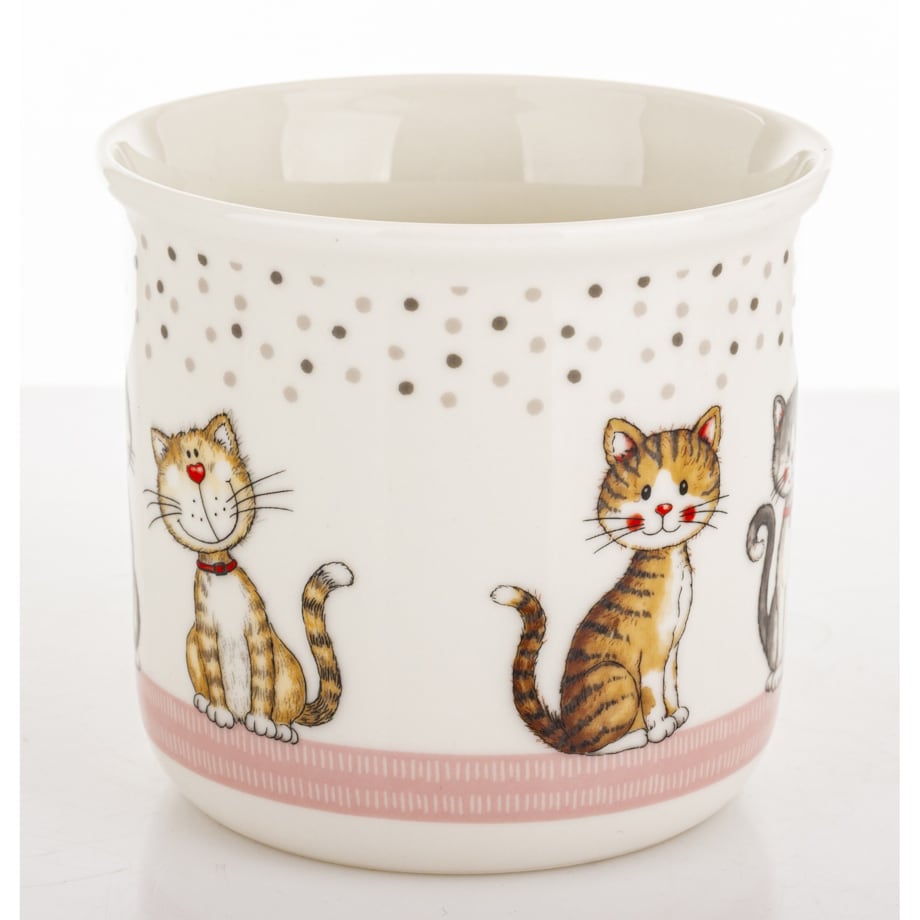 Kubek porcelanowy 400 ml 3 koty 9x13x9,5 cm GATTINI-4 nakrapiany
