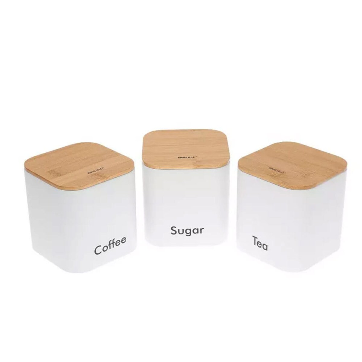 Zestaw 3 pojemników kawa herbata cukier biały KINGHOFF
