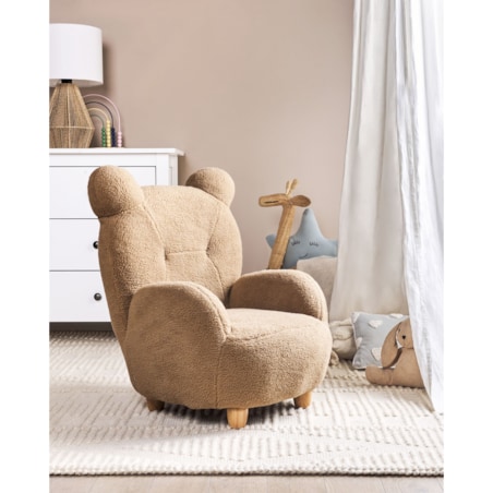Fotel dziecięcy boucle miś jasnobrązowy MELBU