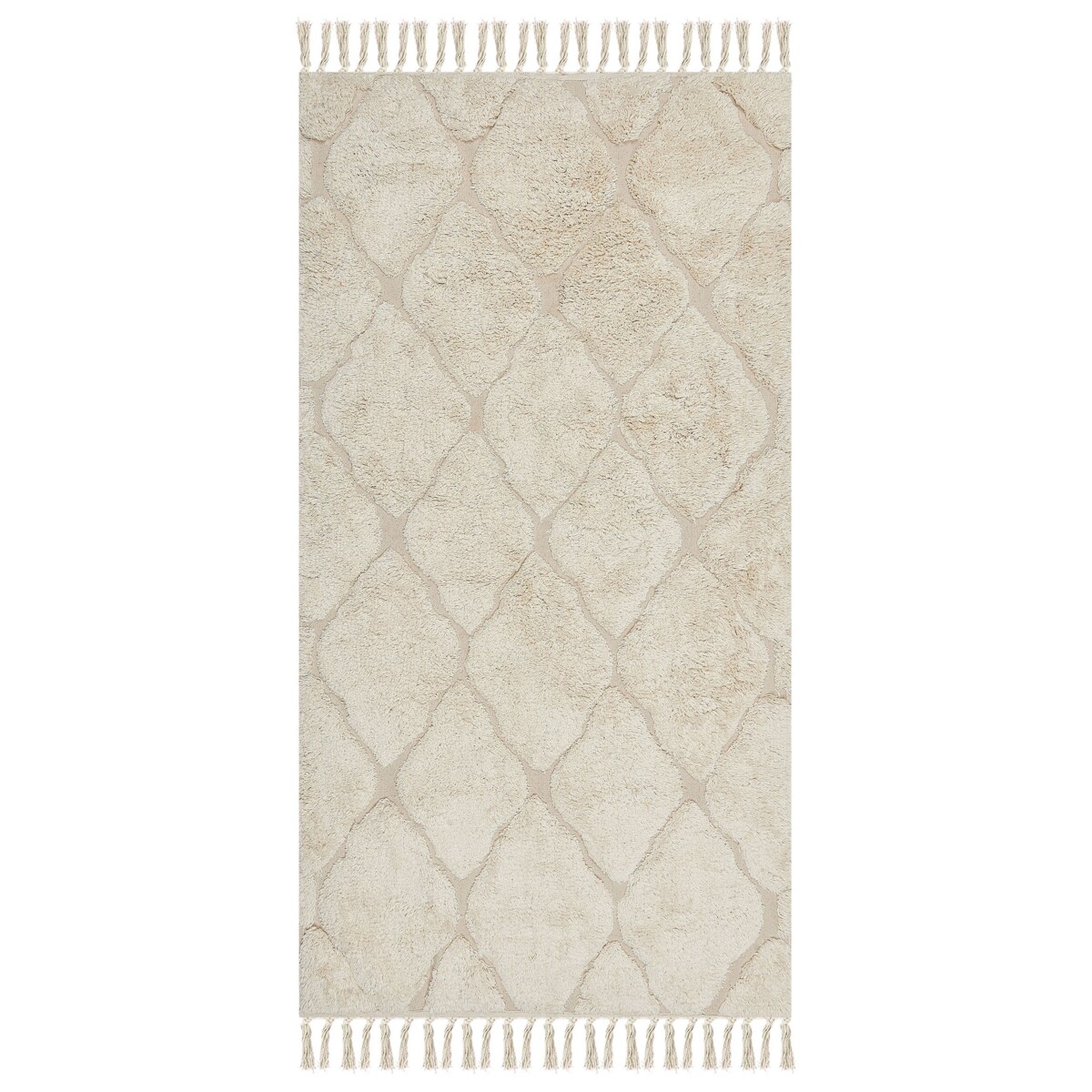 Dywan SILCHAR Beżowy 80 x 150 cm Bawełna