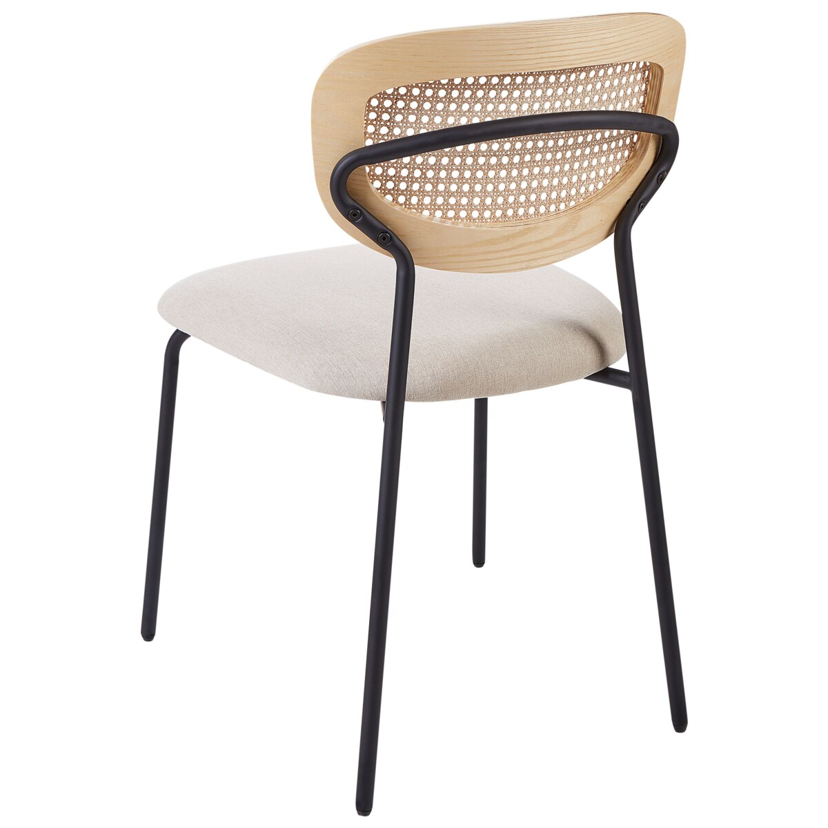 Krzesło do jadalni Zestaw 2 Tkanina Jasnobeżowy MAYETTA