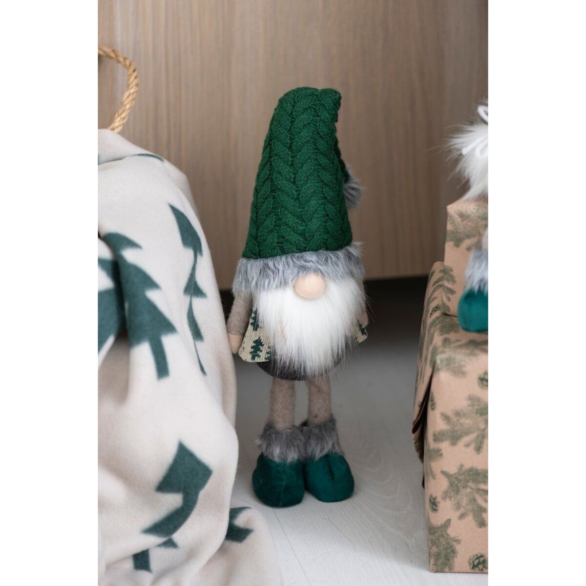 Koc świąteczny z motywem choinek, 150 x 200 cm