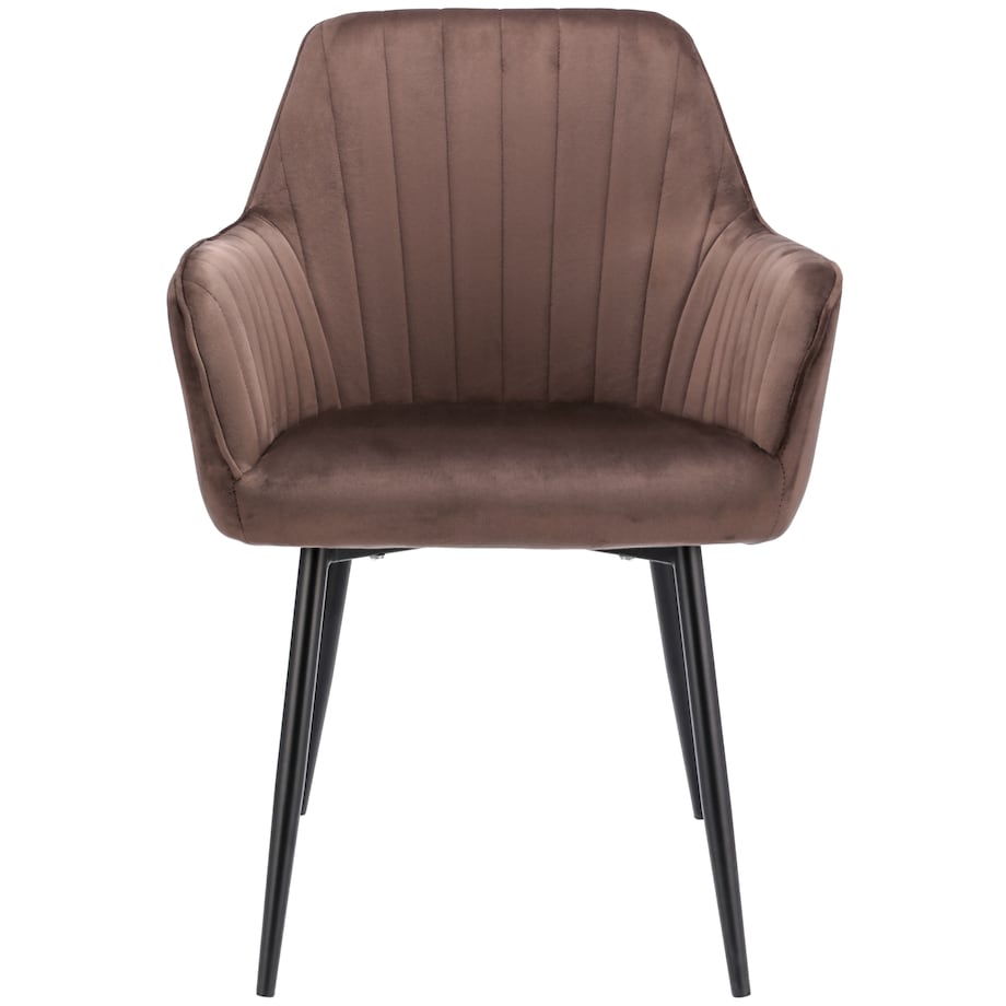 Krzesło welurowe CORA tapicerowane brązowe