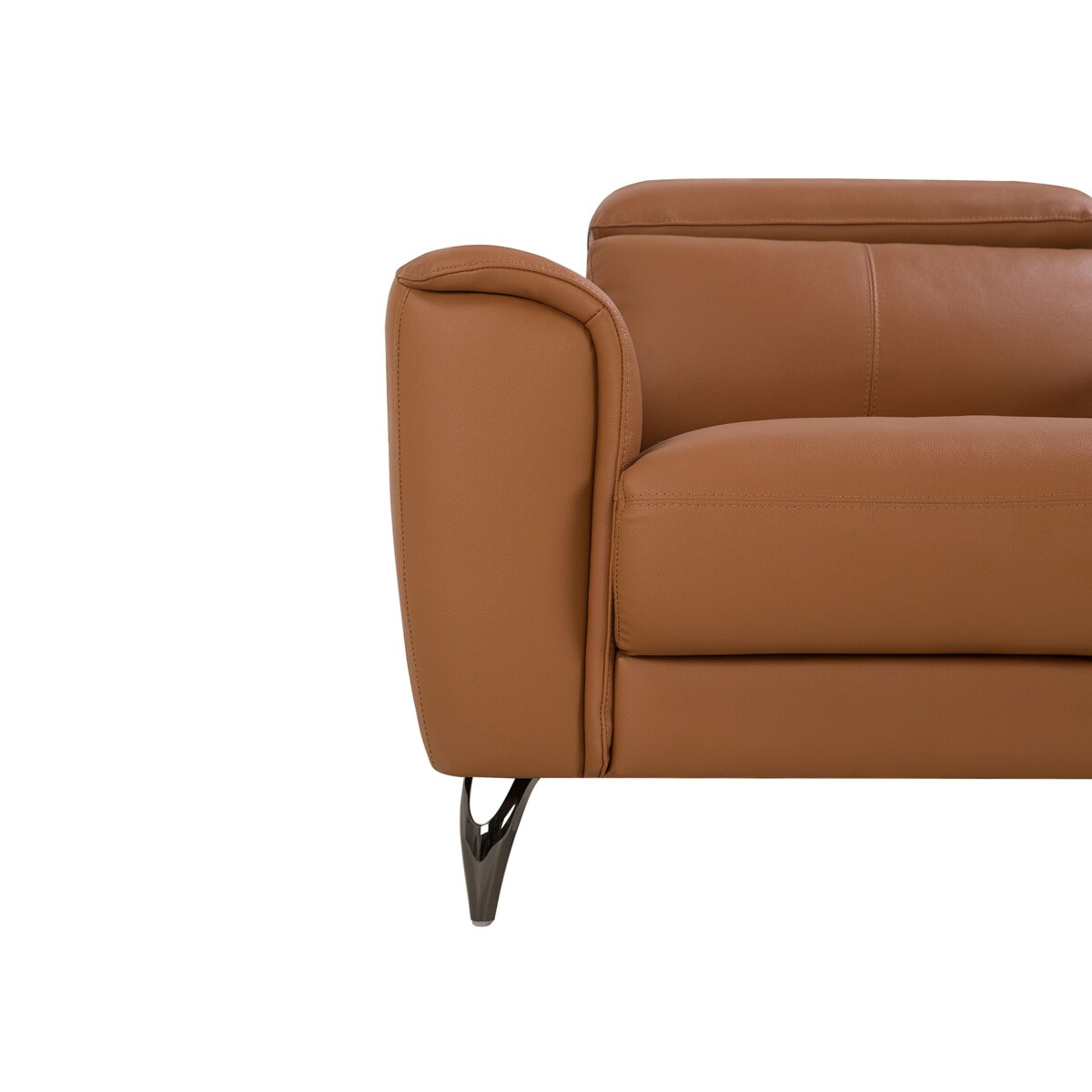 Komplet wypoczynkowy skórzany 4-osobowy brązowy NARWIK